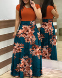 Plus size | Maxi dress Floral/Rust