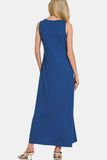 Zenana Scoop Neck Wide Strap Tank Dress