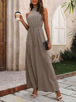 Printed Wide Leg Sleeveless Jumpsuit