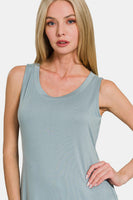 Zenana Scoop Neck Wide Strap Tank Dress