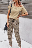 Leopard Pocket Top and Leopard Pants Lounge Set