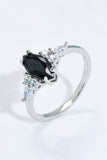 925 Sterling Silver Black Agate Ring