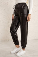 PU Leather Jogger | Elastic Waist PU Leather Joggers