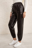 PU Leather Jogger | Elastic Waist PU Leather Joggers