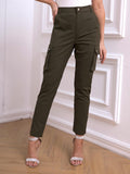 Straight Leg Cargo Pants with Pockets
