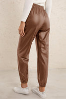 PU Leather Jogger | Elastic Waist PU Leather Joggers