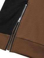 Two-Tone Side Zipper Hoodie and Joggers Set