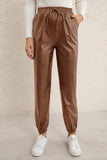 PU Leather Jogger | Elastic Waist PU Leather Joggers
