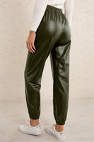 PU Leather Jogger | Elastic Waist PU Leather Joggers