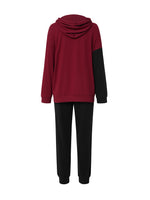Two-Tone Side Zipper Hoodie and Joggers Set