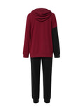Two-Tone Side Zipper Hoodie and Joggers Set