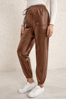PU Leather Jogger | Elastic Waist PU Leather Joggers