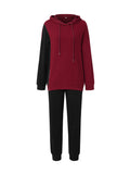 Two-Tone Side Zipper Hoodie and Joggers Set