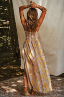 Smocked Printed V-Neck Cami