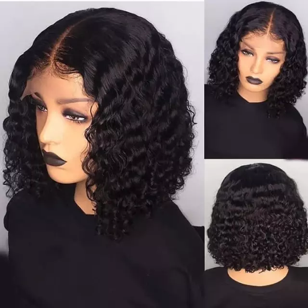 Lace front wig with pre-plucked baby hairs.