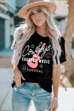 Graphic Cuffed Tee Shirt