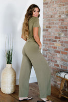 Zenana Good News Full Size Run Jumpsuit in Khaki