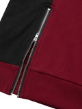 Two-Tone Side Zipper Hoodie and Joggers Set