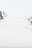 Camouflage and Stripe Print Raglan Top